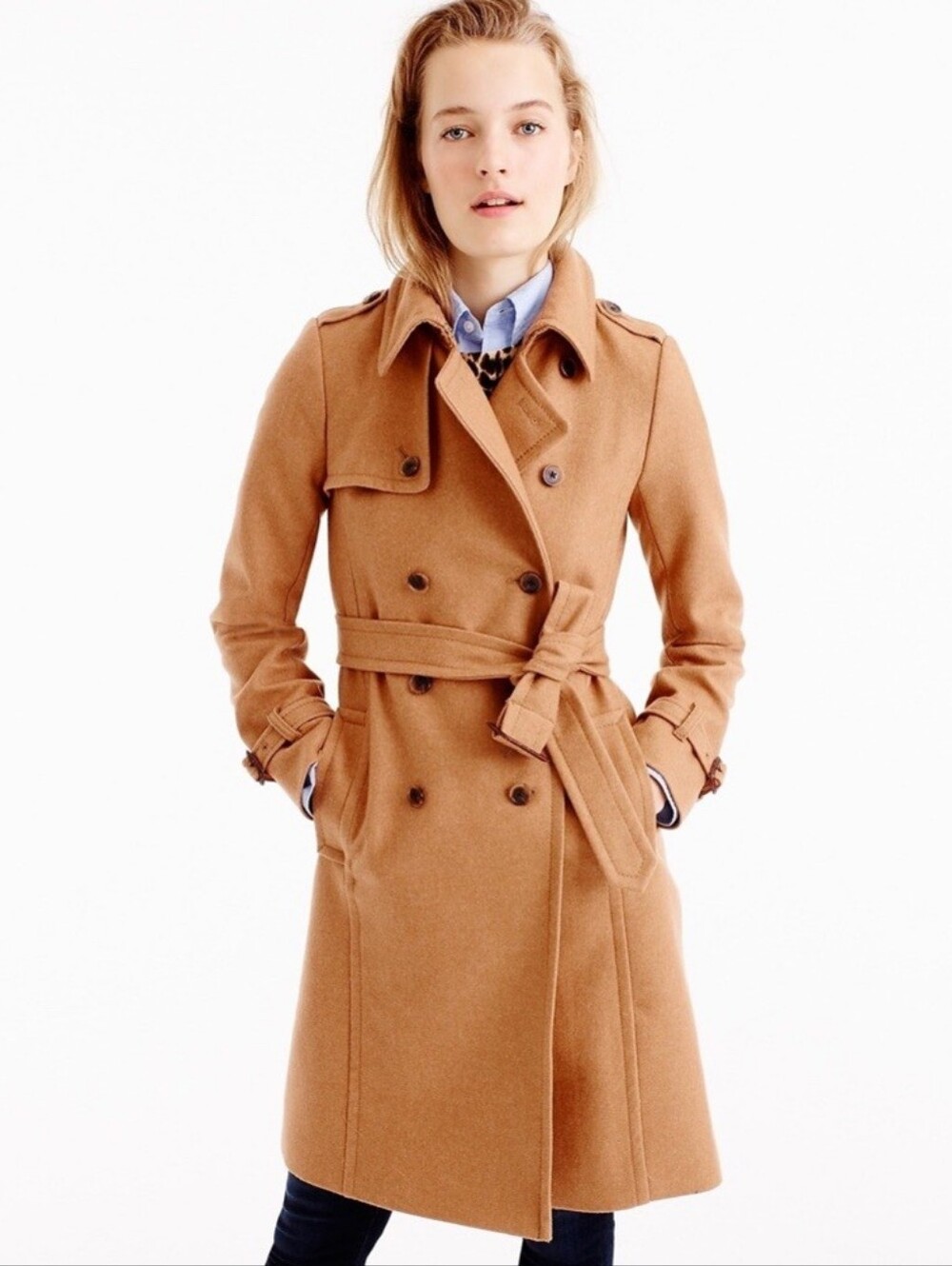 $365 J. Crew Icon Trench Coat in Italian Wool-Cashmere Nello Gori - Picture 1 of 13